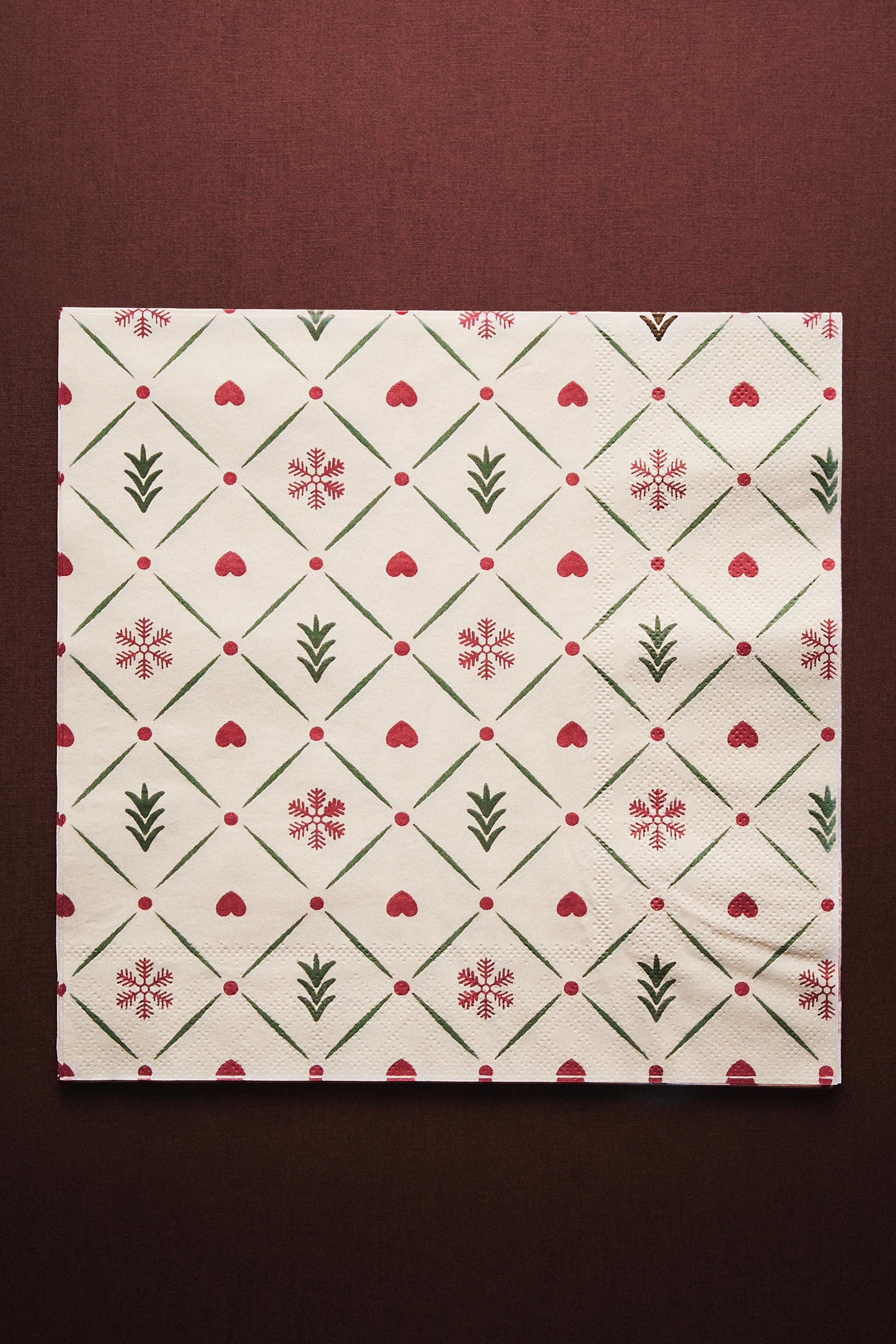 SET OF PAPER NAPKINS WITH CHRISTMAS DETAILS (SET OF 20)